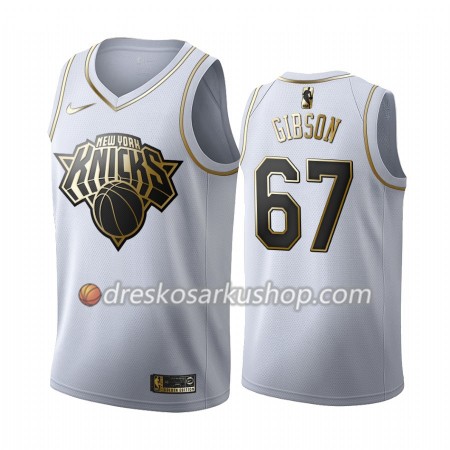 Muški NBA Dres New York Knicks Taj Gibson 67 Nike 2019-20 Bijela Golden Edition Swingman